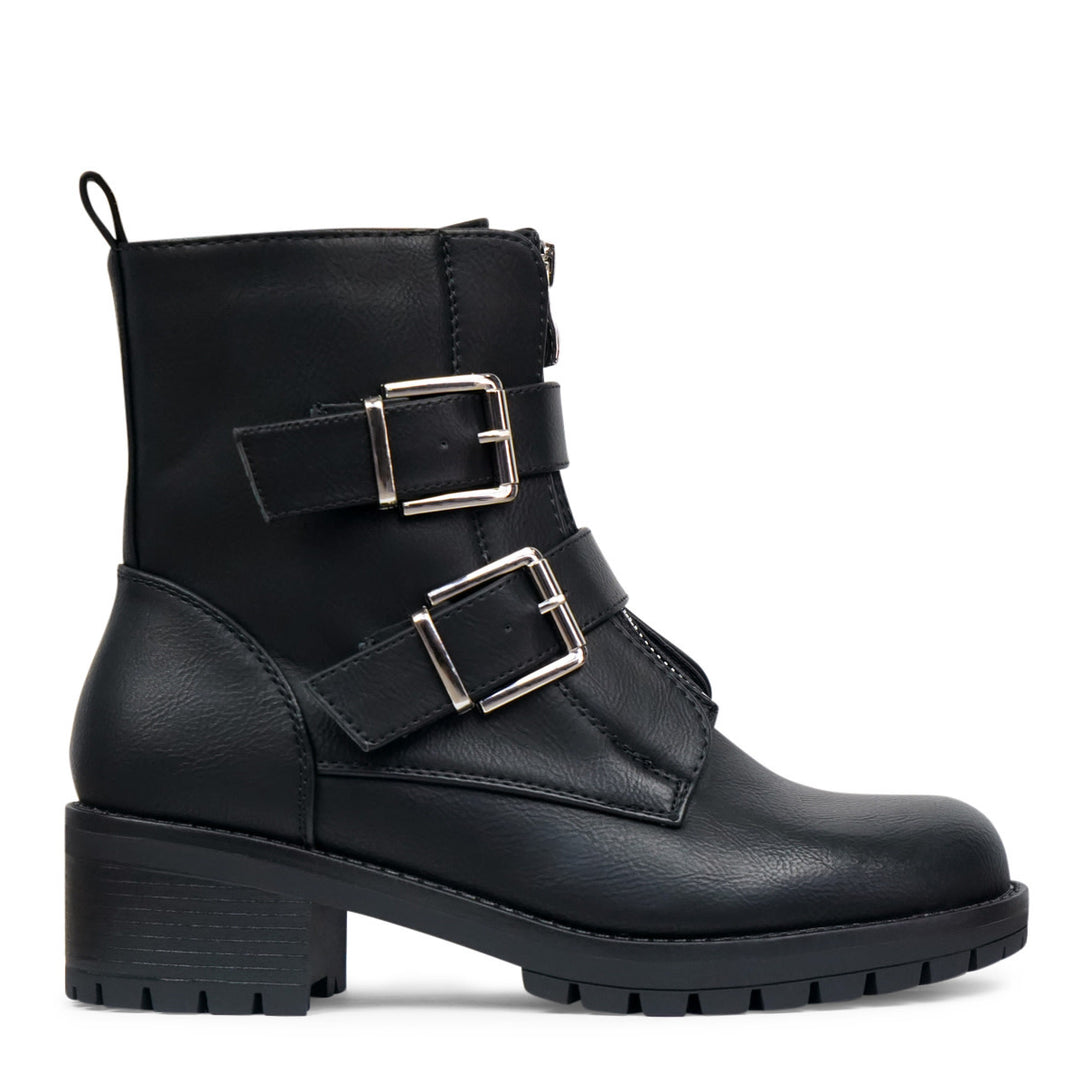 Smile Favorites Biker-Stiefel Schwarz Silberschnallen