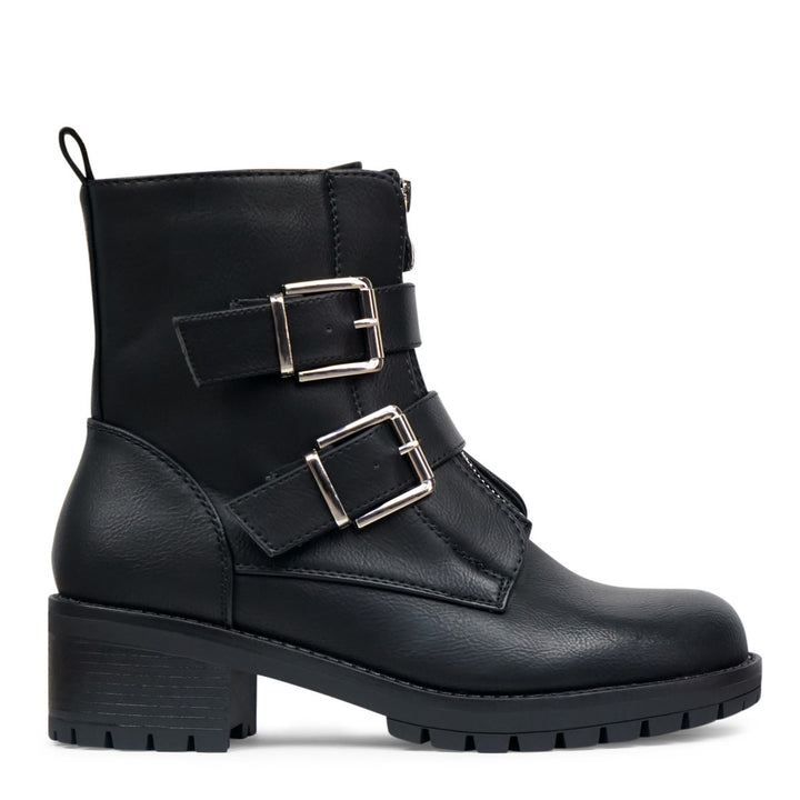 Smile Favorites Biker-Stiefel Schwarz Silberschnallen