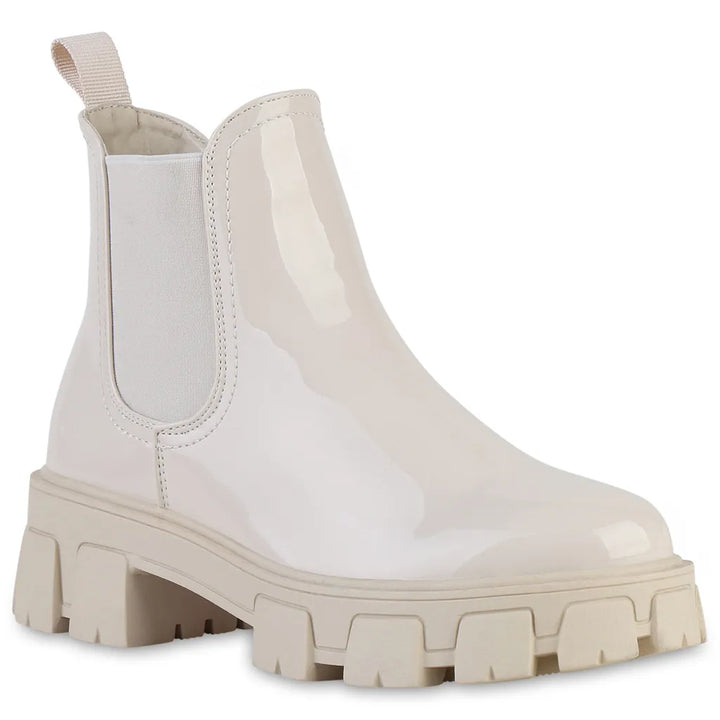 Smile Favorites Chelsea-Stiefel Beige Lack