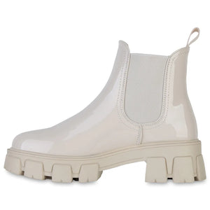 Smile Favorites Chelsea-Stiefel Beige Lack