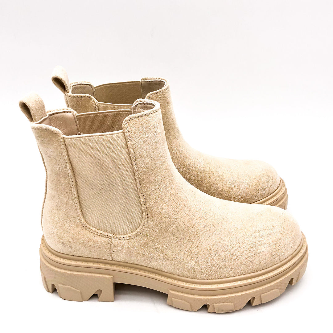 Smile Favorites Chelsea-Stiefel Beige Wildleder