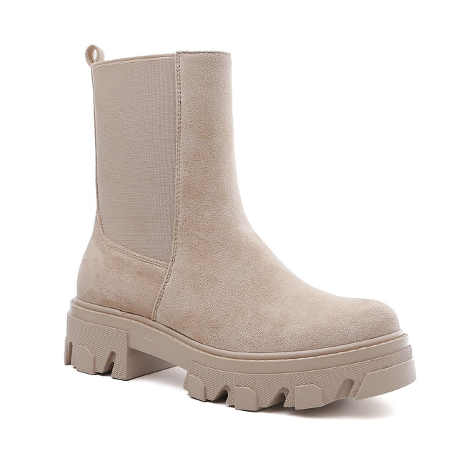 Smile Favorites Chelsea Boots Beige suedine Plateau