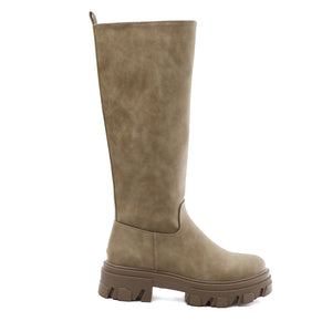 Smile Favorites Chelsea-Stiefel High Wildleder Taupe Khaki