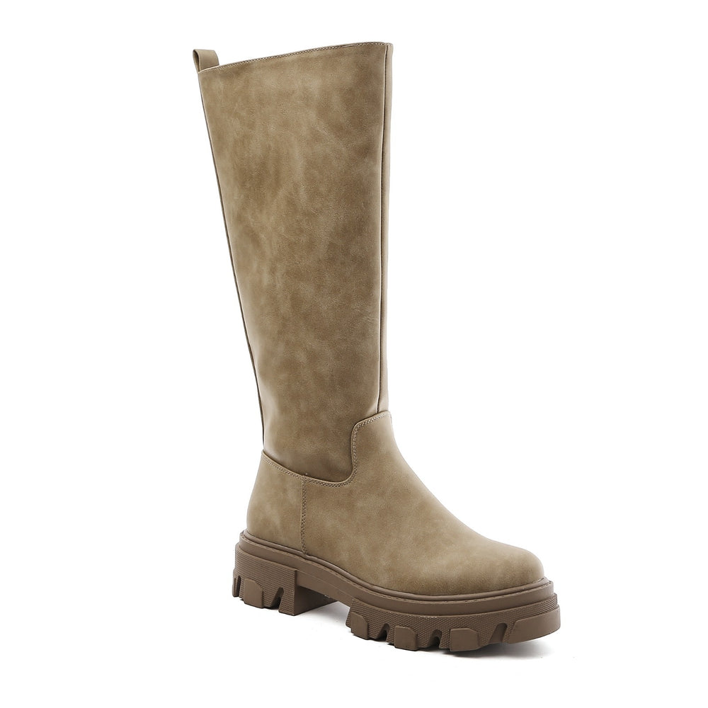 Smile Favorites Chelsea-Stiefel High Taupe Khaki