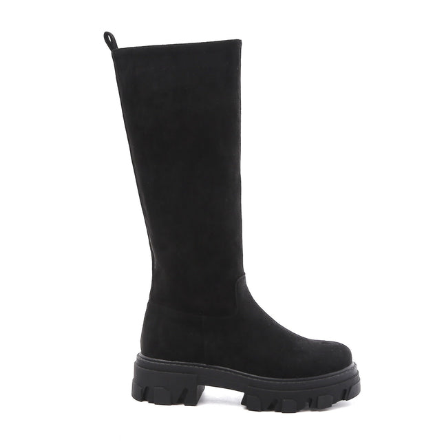 Smile Favorites Chelsea-Stiefel High Schwarzes Wildleder