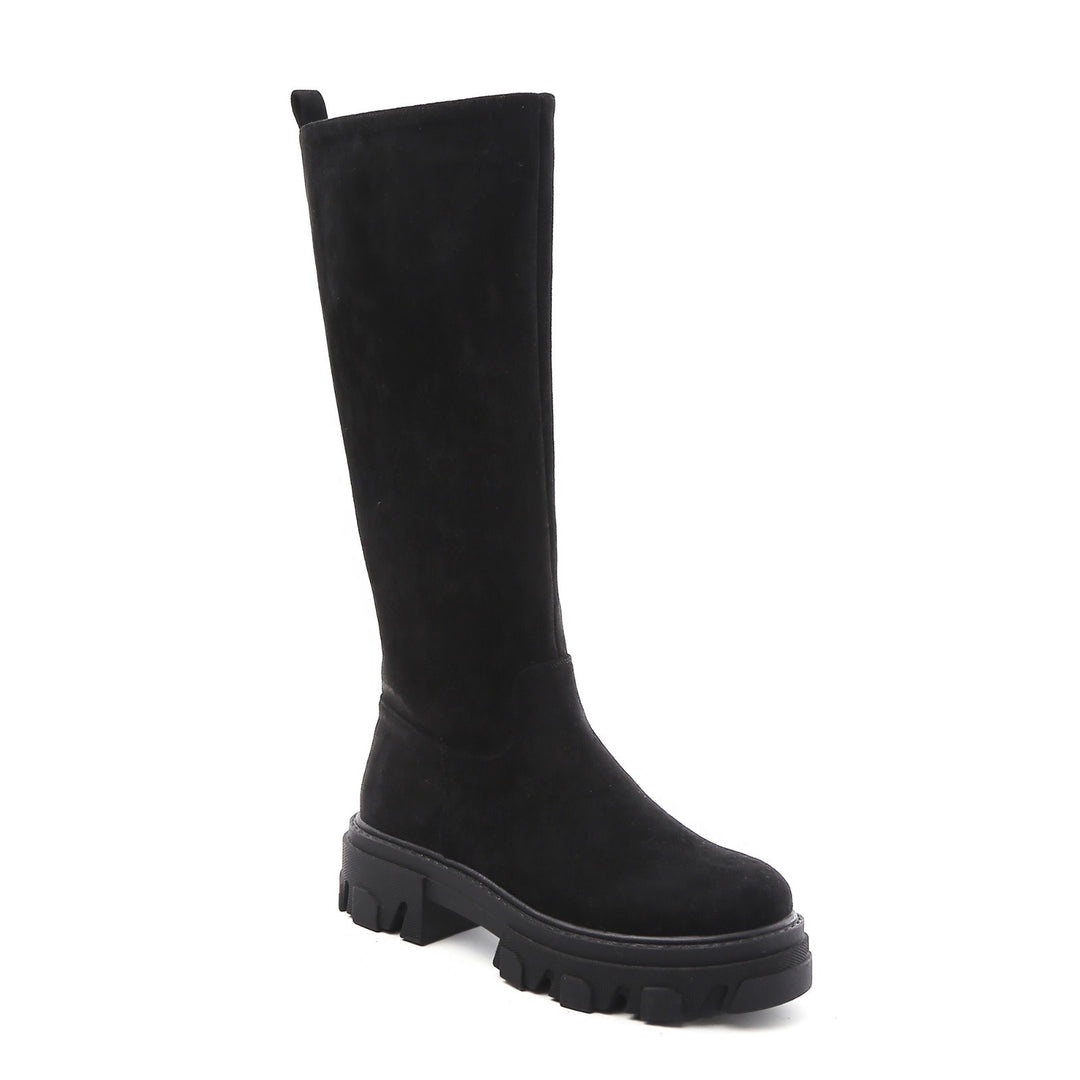 Smile Favorites Chelsea-Stiefel High Schwarzes Wildleder