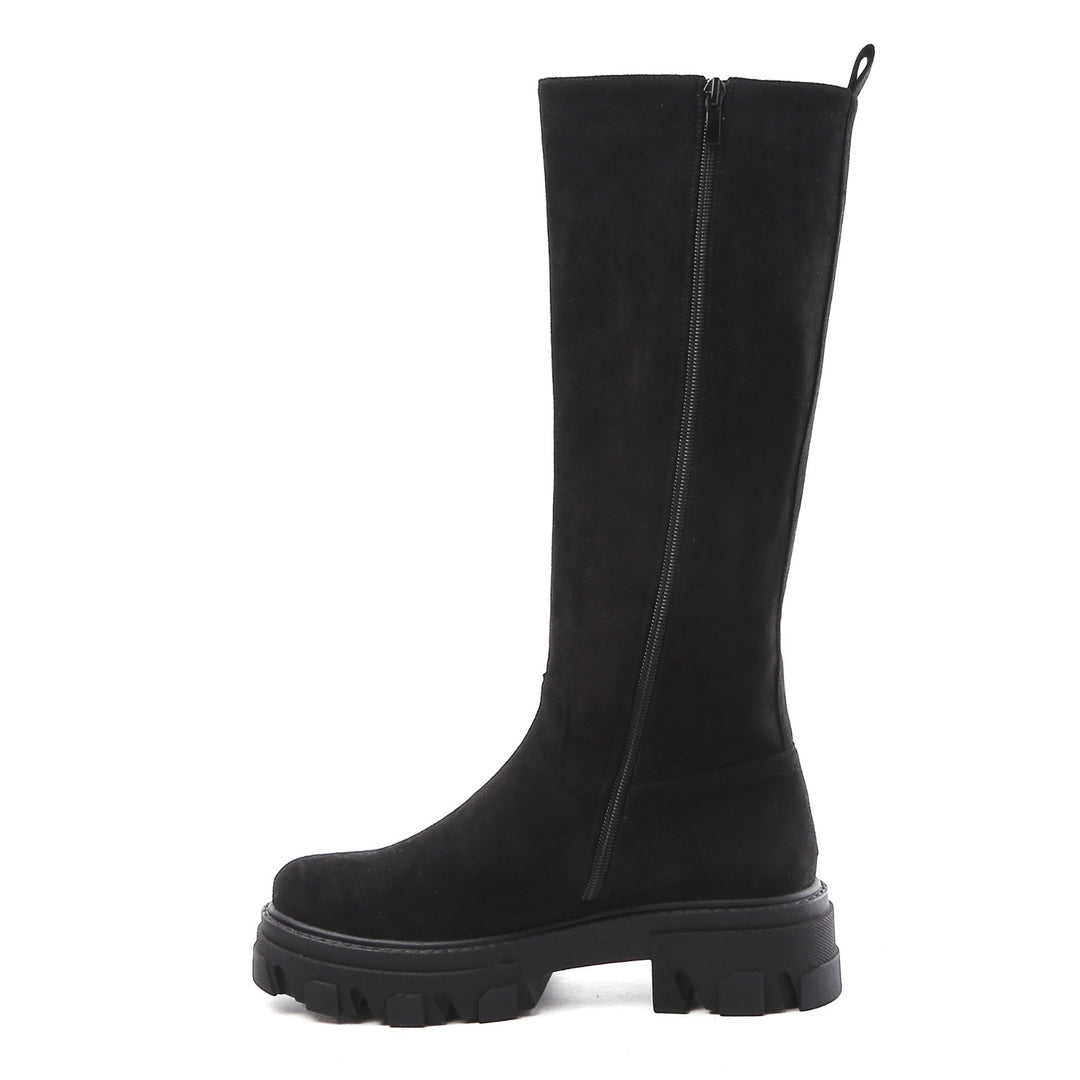 Smile Favorites Chelsea-Stiefel High Schwarzes Wildleder