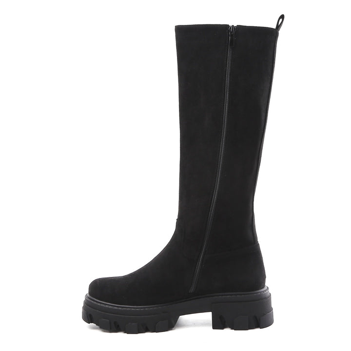 Smile Favorites Chelsea-Stiefel High Schwarzes Wildleder