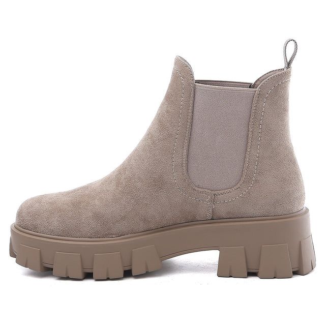 Smile Favorites Chelsea-Stiefel Khaki Suedine