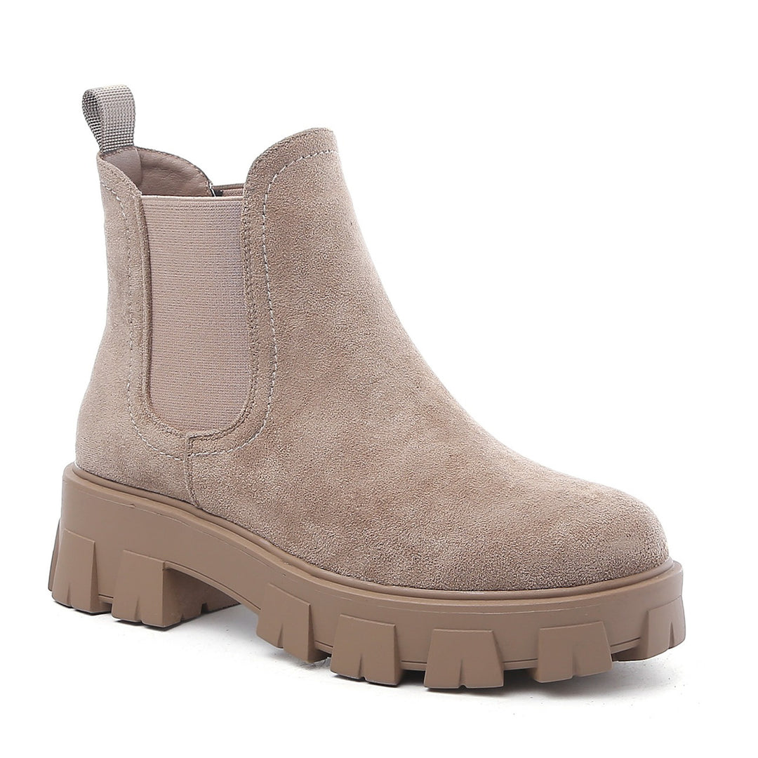 Smile Favorites Chelsea-Stiefel Khaki Suedine