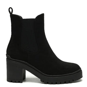 Smile Favorites Chelsea-Stiefel mit Absatz Schwarz Suedine