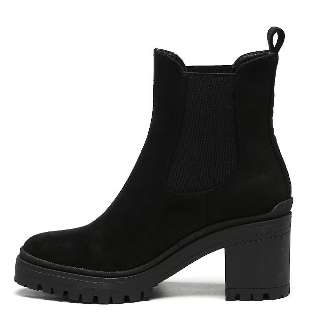 Smile Favorites Chelsea-Stiefel mit Absatz Schwarz Suedine