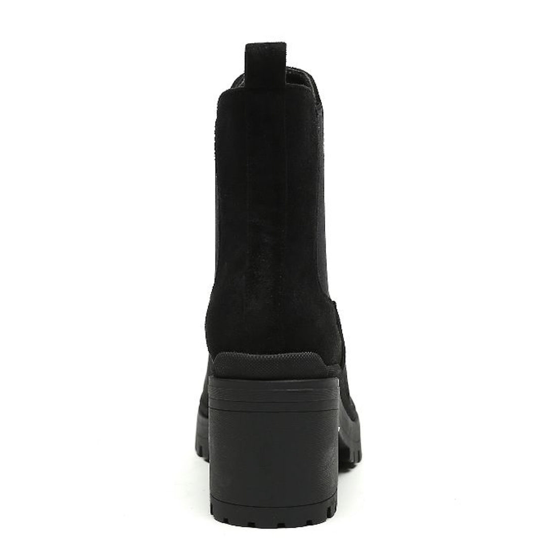 Smile Favorites Chelsea-Stiefel mit Absatz Schwarz Suedine