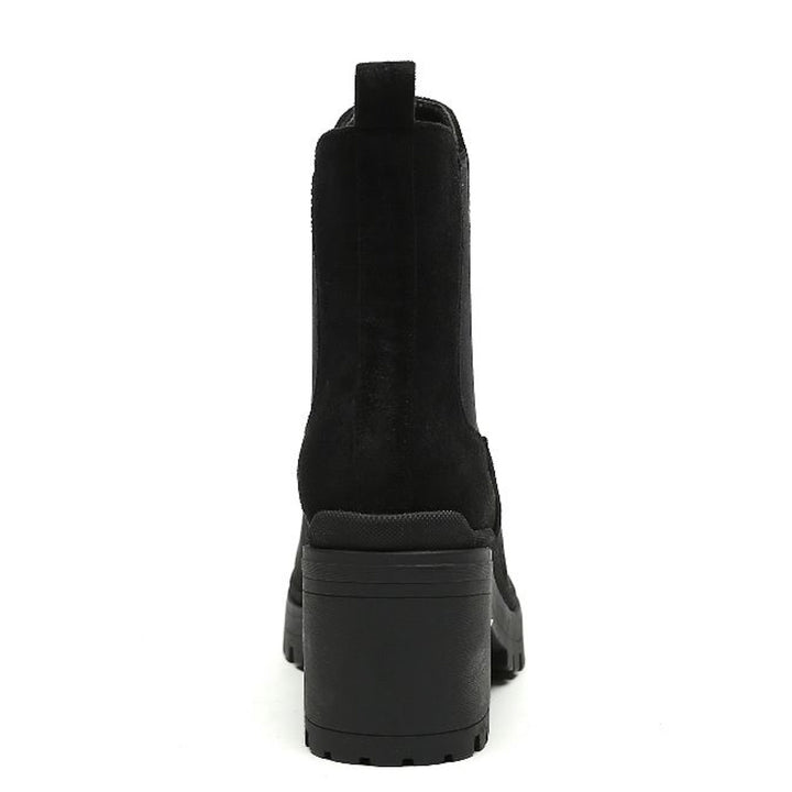 Smile Favorites Chelsea-Stiefel mit Absatz Schwarz Suedine