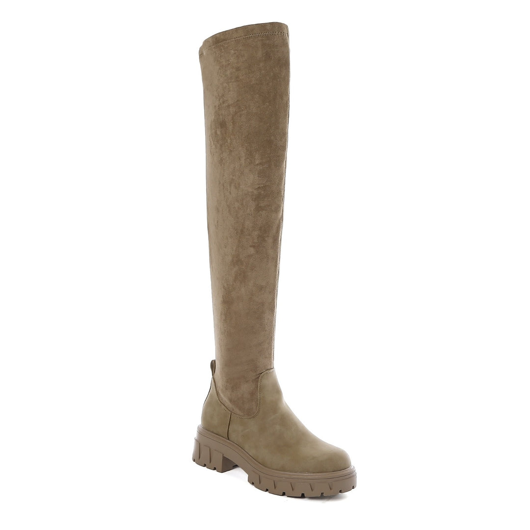 Smile Favorites Overknee Wildleder Taupe Khaki