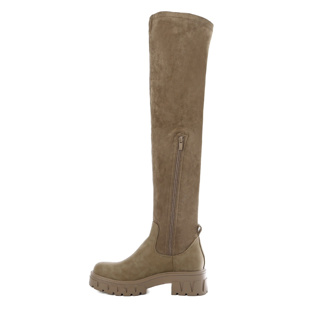 Smile Favorites Overknee Wildleder Taupe Khaki
