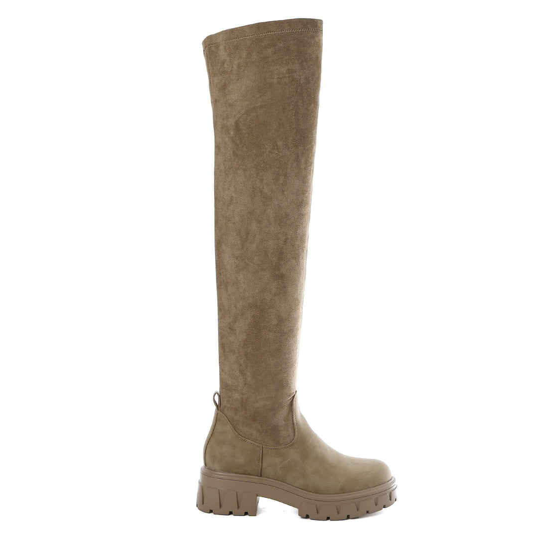 Smile Favorites Overknee Wildleder Taupe Khaki