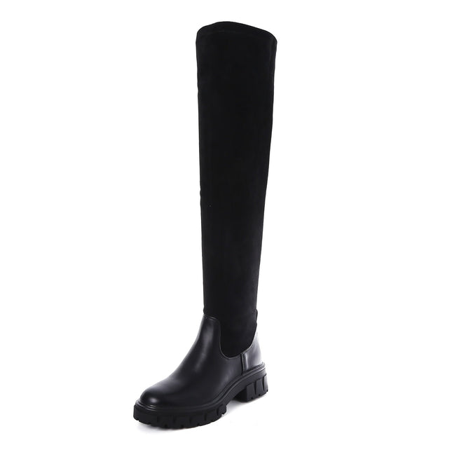 Smile Favorites Overknee Wildleder Schwarz