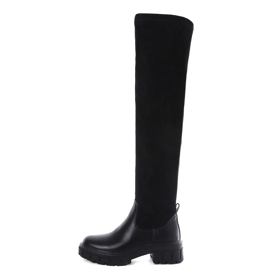Smile Favorites Overknee Wildleder Schwarz