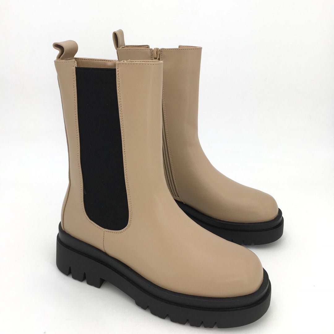 Smile Favorites -Stiefel Plateau Taupe Schwarz