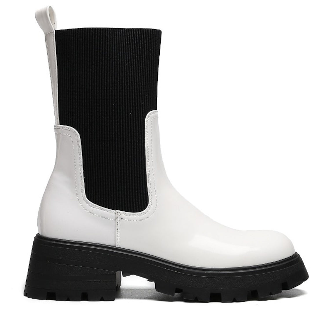 Smile Favorites -Stiefel Sock Weiß Lack