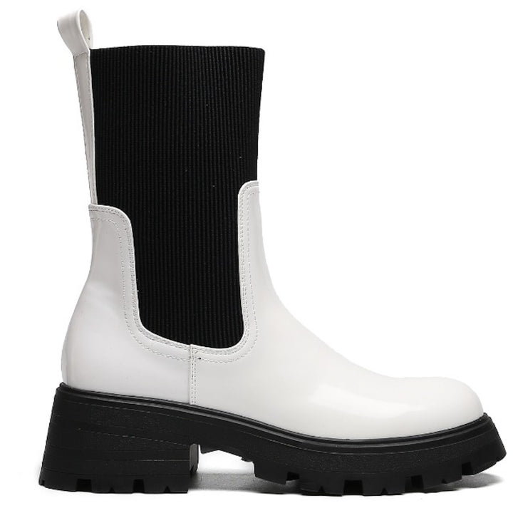 Smile Favorites -Stiefel Sock Weiß Lack