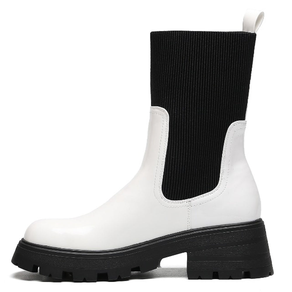 Smile Favorites -Stiefel Sock Weiß Lack