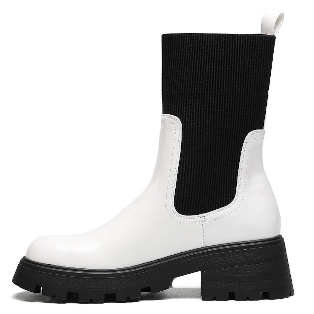Smile Favorites -Stiefel Sock Weiß Lack