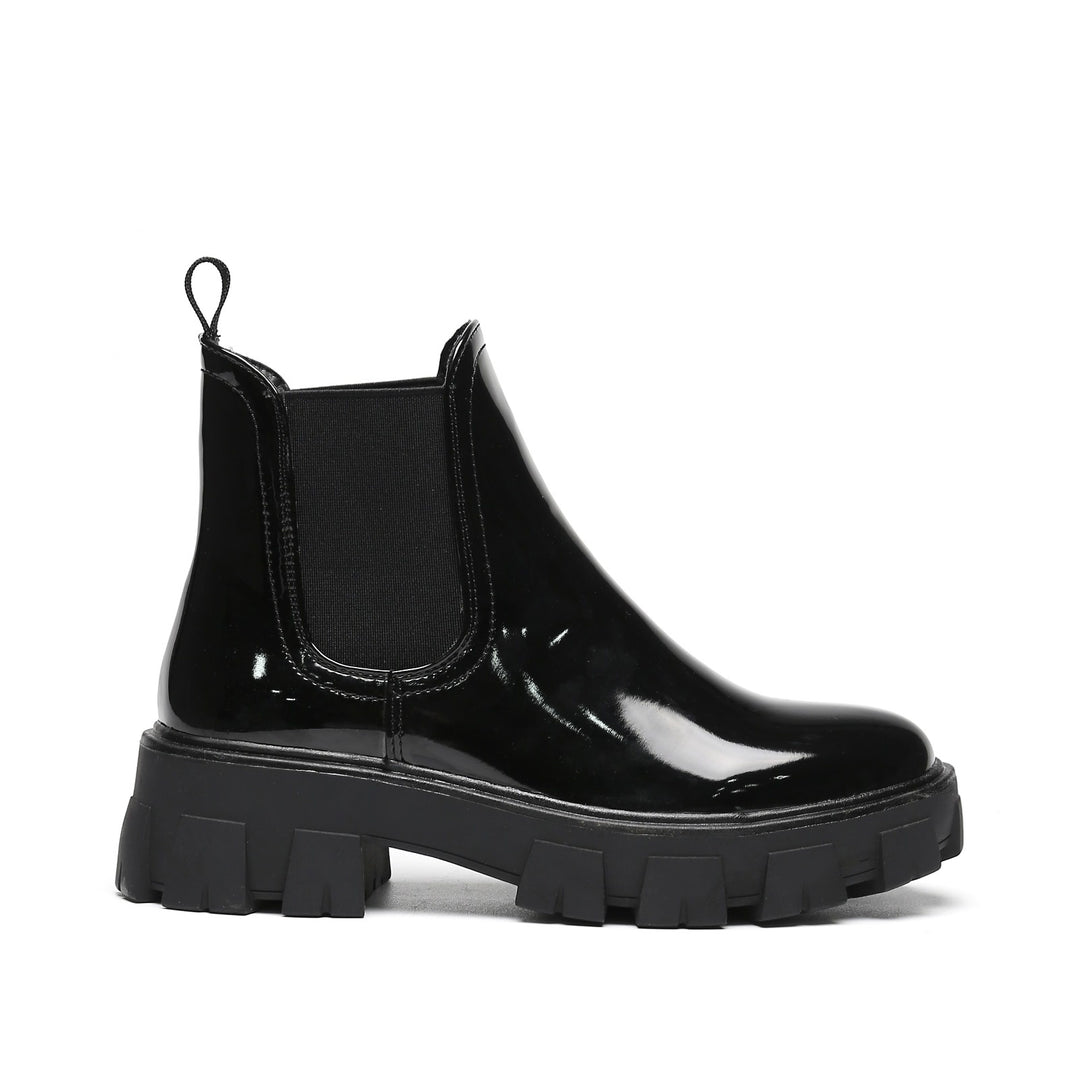 Smile Favorites Chelsea-Stiefel Schwarzer Lack