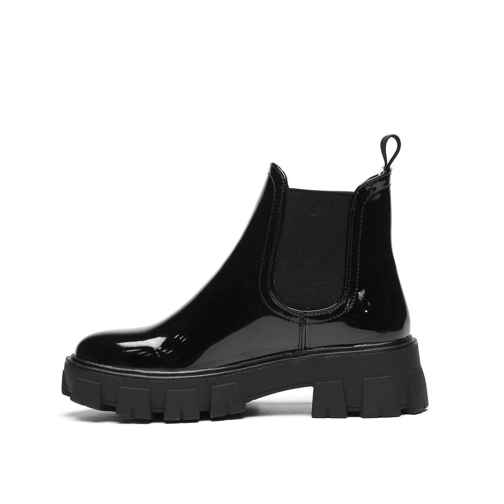 Smile Favorites Chelsea-Stiefel Schwarzer Lack