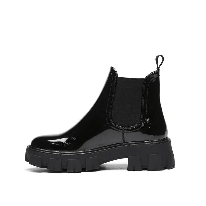 Smile Favorites Chelsea-Stiefel Schwarzer Lack