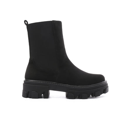 Smile Favorites Chelsea Boots Schwarz suedine Plateau