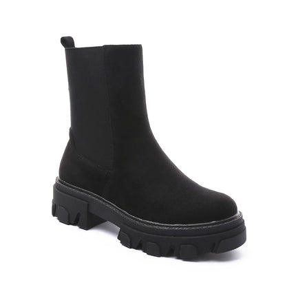 Smile Favorites Chelsea Boots Schwarz suedine Plateau