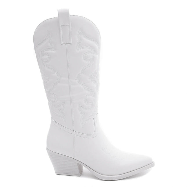 Smile Favorites Cowboystiefel All White