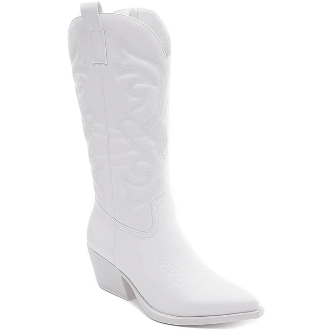 Smile Favorites Cowboystiefel All White