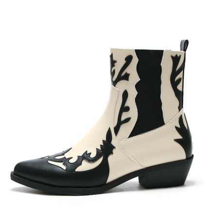 Smile Favorites Cowboystiefel Beige Short Flame Schwarz