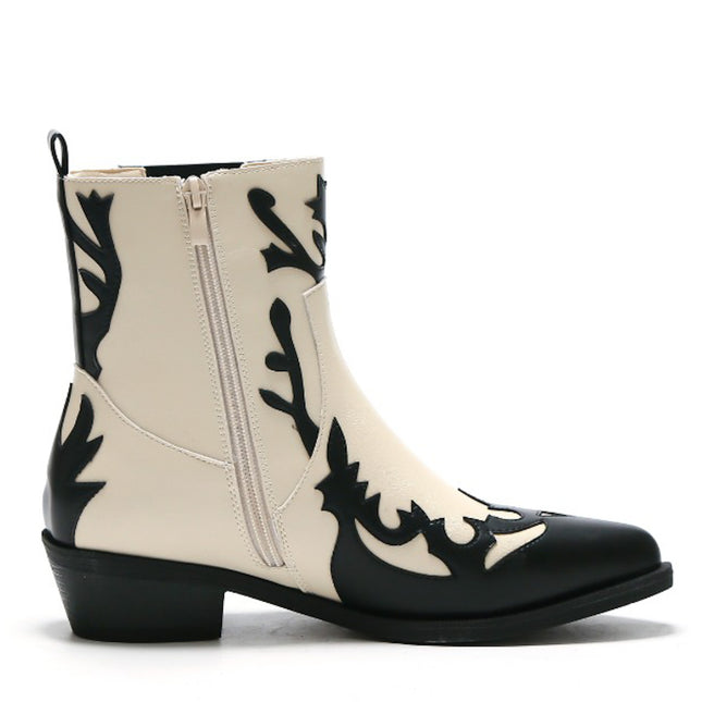 Smile Favorites Cowboystiefel Beige Short Flame Schwarz