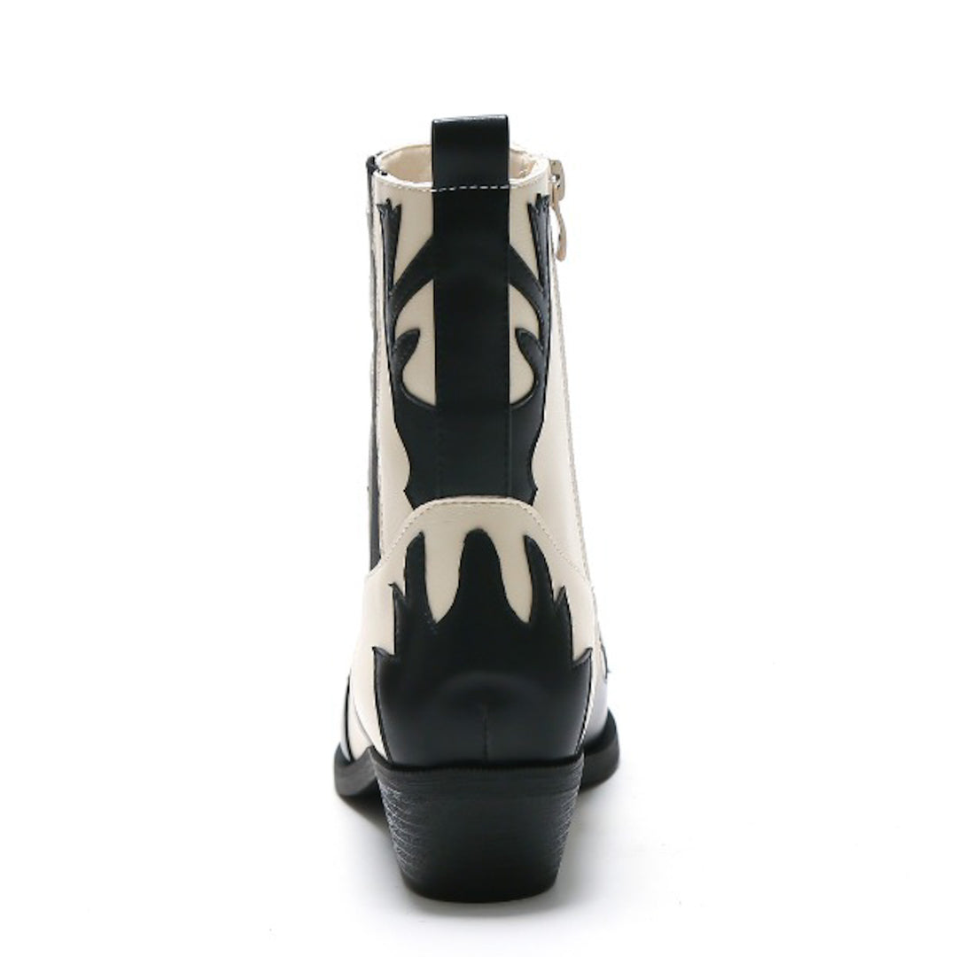 Smile Favorites Cowboystiefel Beige Short Flame Schwarz