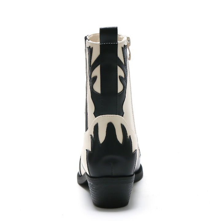 Smile Favorites Cowboystiefel Beige Short Flame Schwarz