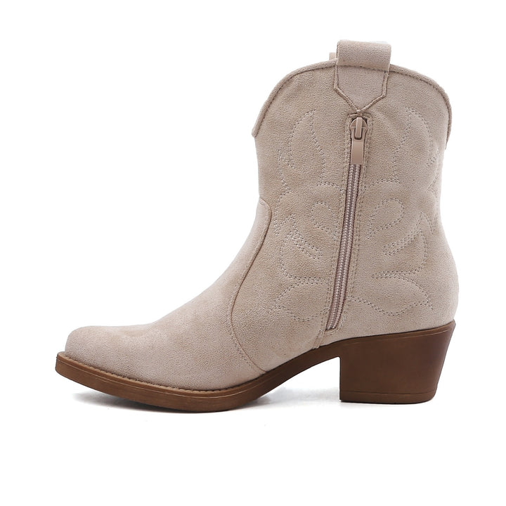 Smile Favorites Cowboystiefel Beige kurz