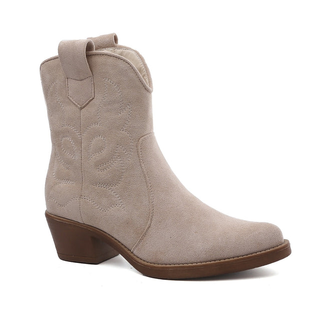 Smile Favorites Cowboystiefel Beige kurz