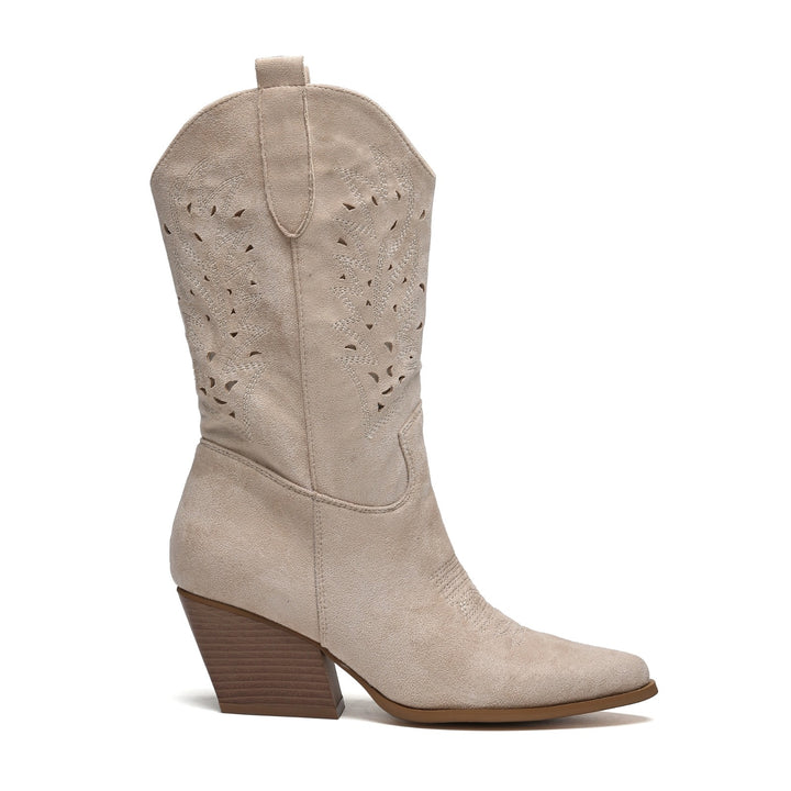 Smile Favorites Cowboystiefel Beige Wildleder Western