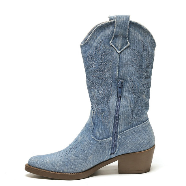 Smile Favorites Cowboystiefel Blau Denim