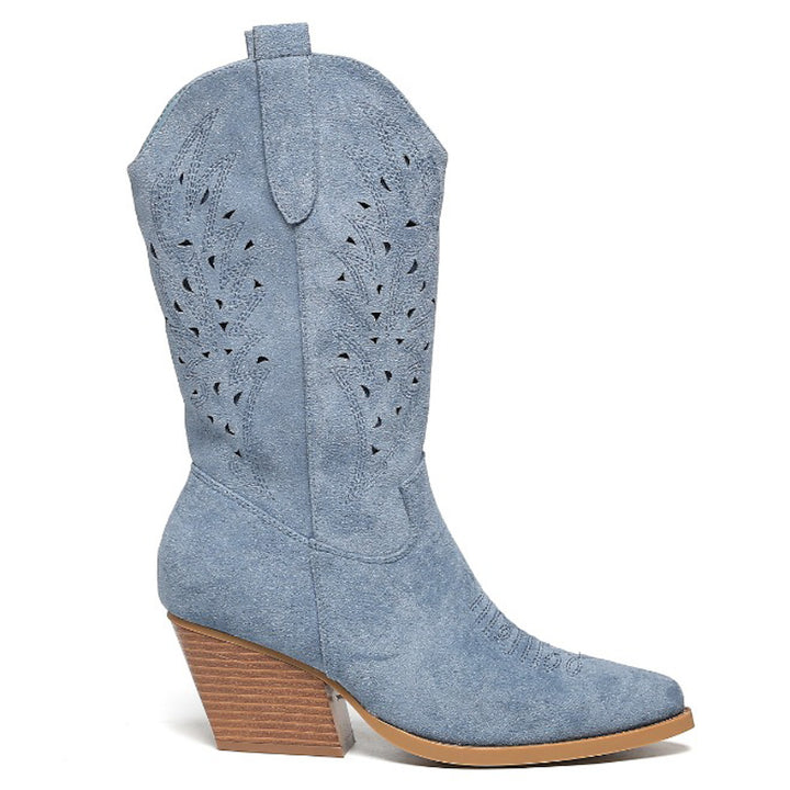 Smile Favorites Cowboy Stiefel Blau Wildleder Western