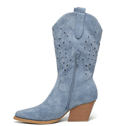 Smile Favorites Cowboy Stiefel Blau Wildleder Western