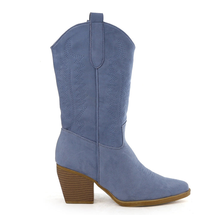 Smile Favorites Cowboy Stiefel Blau Suedine Nähte