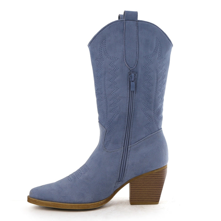 Smile Favorites Cowboy Stiefel Blau Suedine Nähte