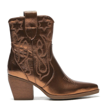 Smile Favorites Cowboystiefel Bronze Metallic Short Star