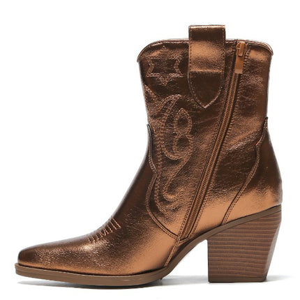 Smile Favorites Cowboystiefel Bronze Metallic Short Star