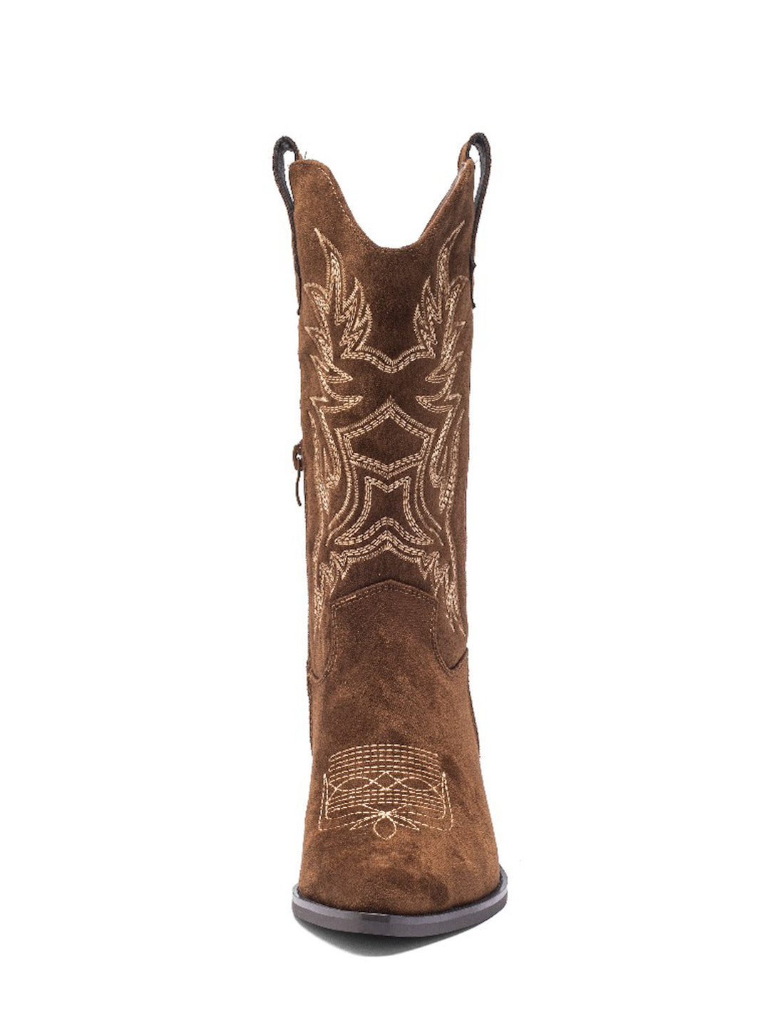 Smile Favorites Cowboy Stiefel Braun Suedine Stitching Beige
